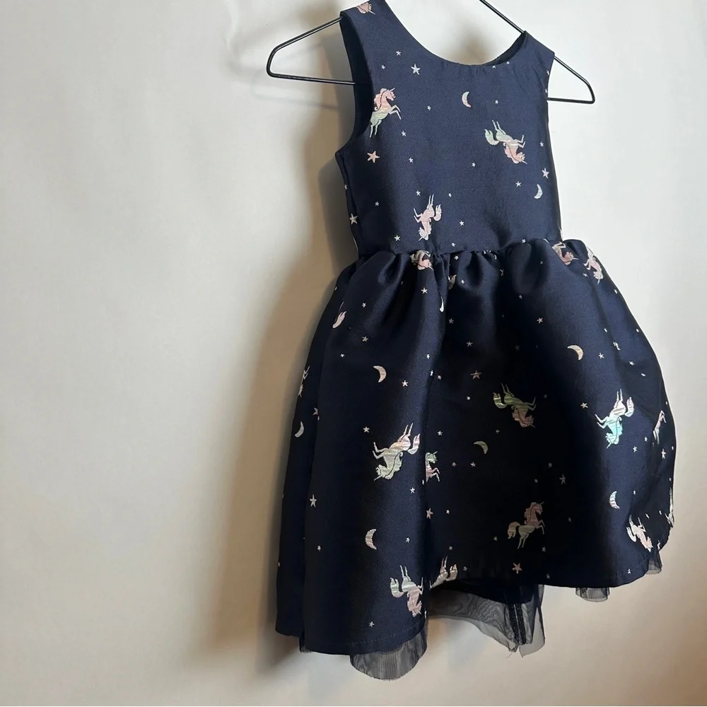 H&M Tulle Iridescent Navy Blue Dress | Size 4-5